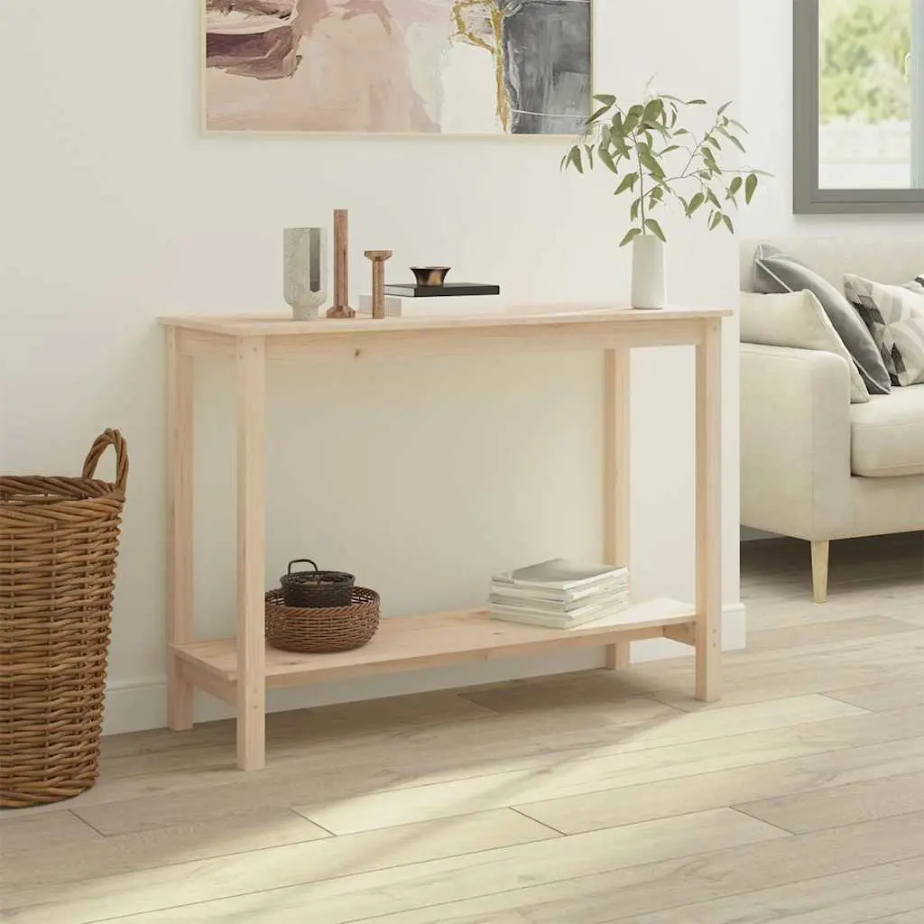 Console Table 110x40x80 cm Solid Pine Wood Accent End Table Brown Modern