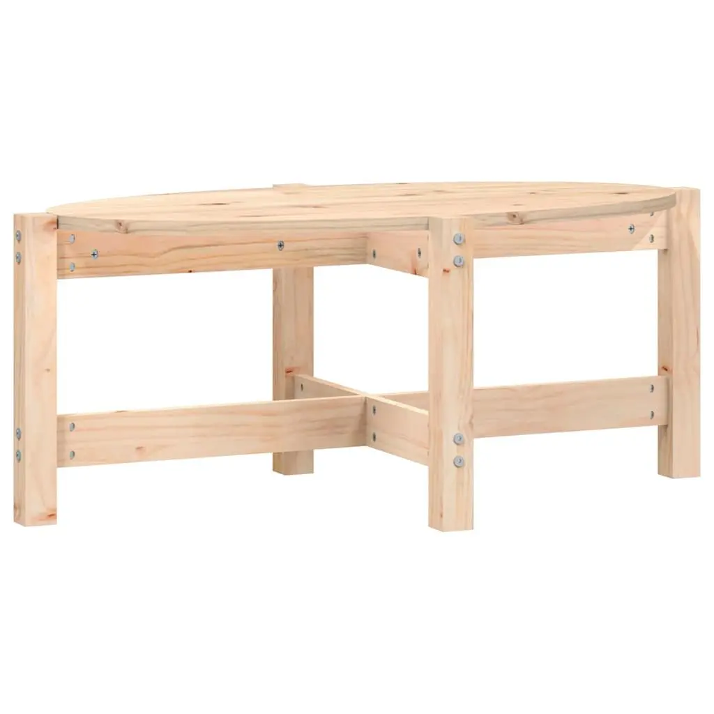 Solid Wood Coffee Table Rustic Pine 87x48x35 cm Brown