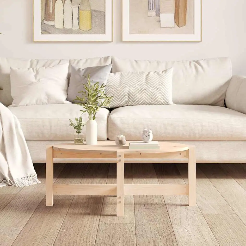 Solid Wood Coffee Table Rustic Pine 87x48x35 cm Brown