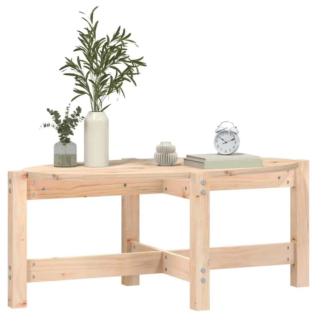 Solid Wood Coffee Table Rustic Pine 87x48x35 cm Brown