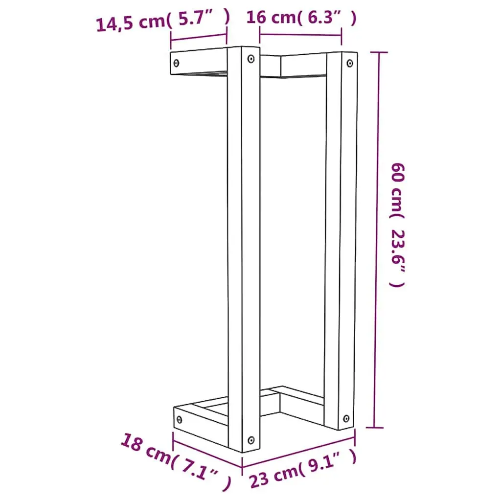 Towel Rack Wall Mounted Solid Pine Wood 23x18x60 cm Bathroom Storage Shelf