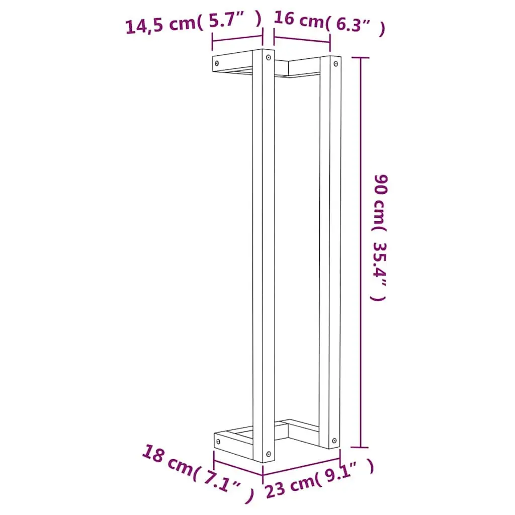 Towel Rack Wall-Mounted Solid Pine Wood Brown 23x18x90cm
