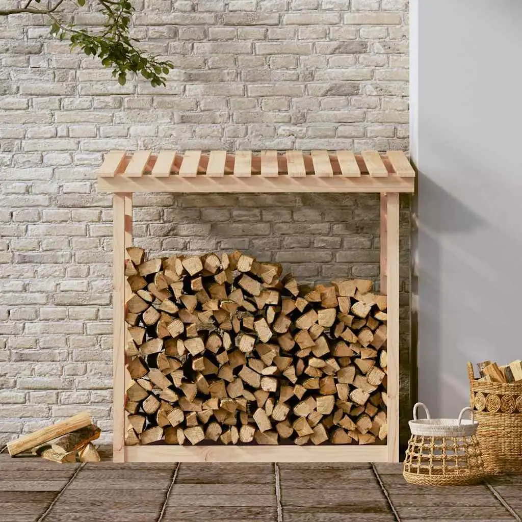 Firewood Rack Solid Pine Wood Log Storage 108x64.5x110cm Natural Holder