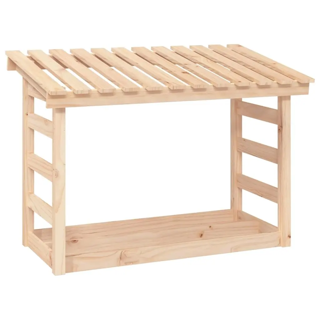 Firewood Rack Solid Pine Wood Log Storage Natural 108x64.5x78 cm Holder