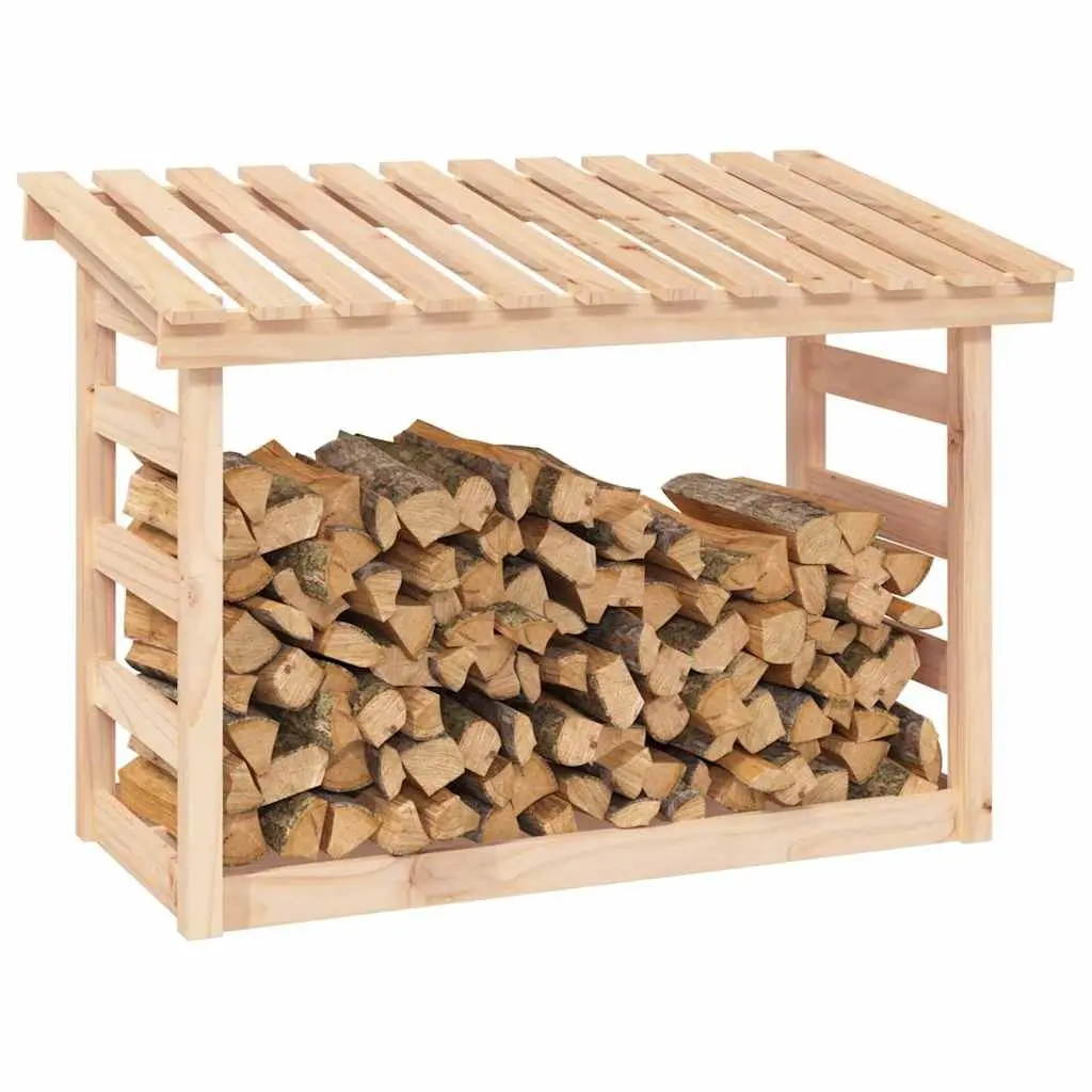 Firewood Rack Solid Pine Wood Log Storage Natural 108x64.5x78 cm Holder