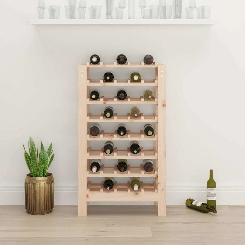 Wooden Wine Rack Solid Pine 61.5x30x107.5 cm Brown