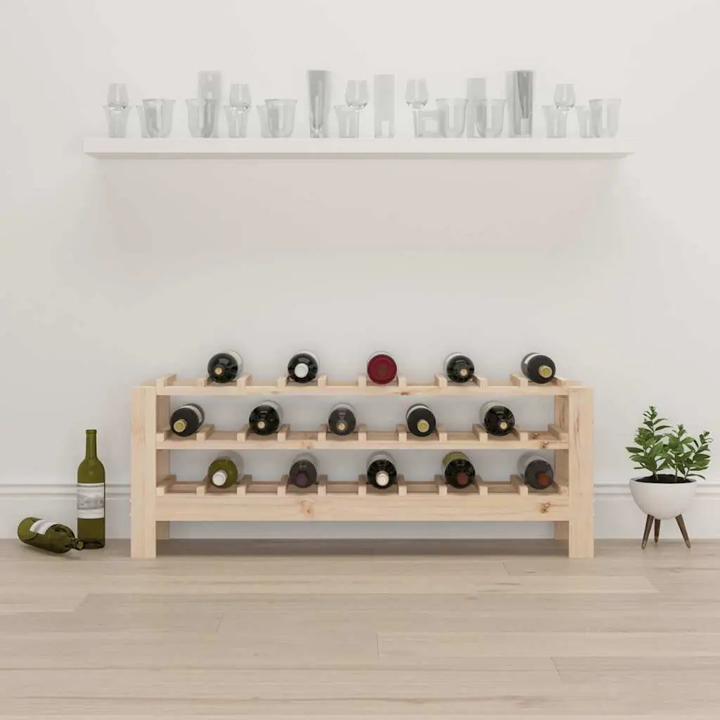 Solid Wood Wine Rack 109.5x30x42 cm Storage Cabinet Brown Pine Furniture