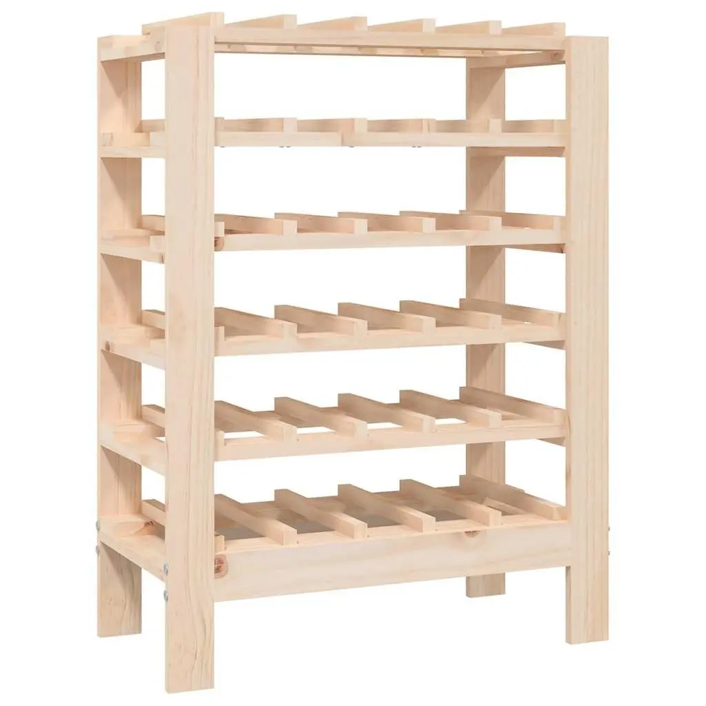 Wine Rack Storage Cabinet 61.5x30x82 cm Solid Pine Wood Brown Display Holder