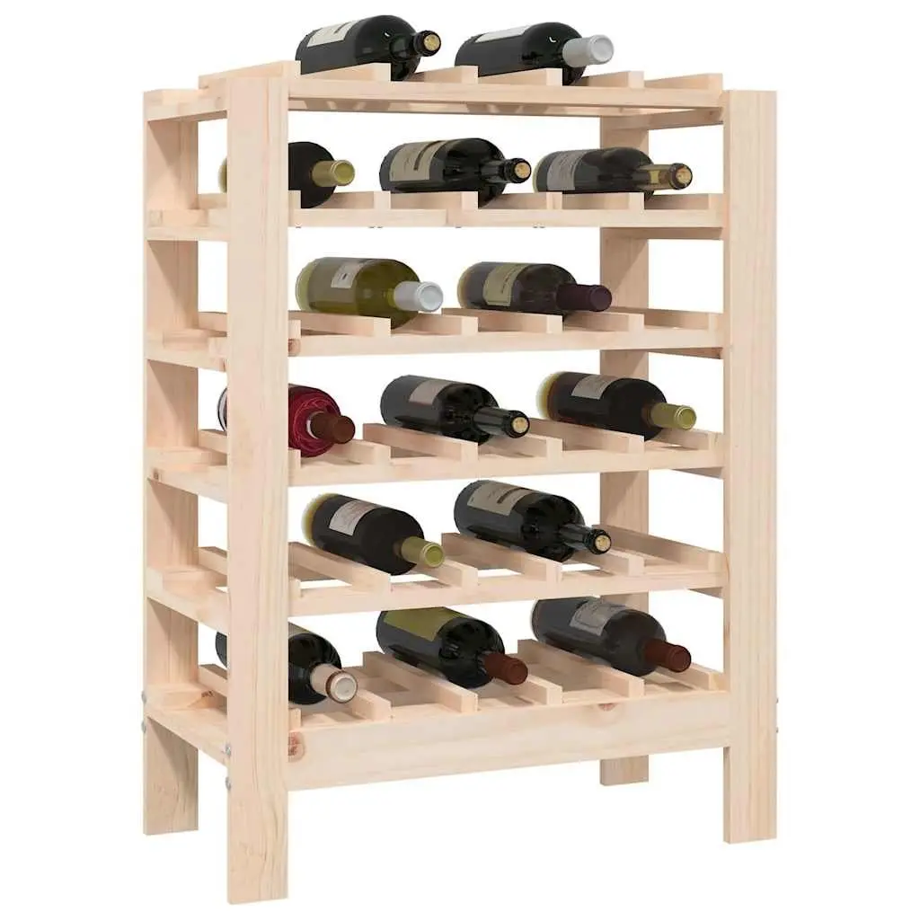 Wine Rack Storage Cabinet 61.5x30x82 cm Solid Pine Wood Brown Display Holder