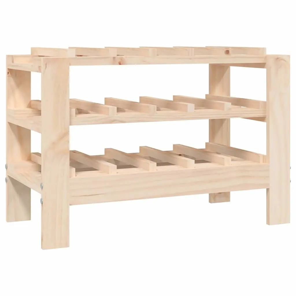 Wooden Wine Rack Solid Pine Brown 61.5x30x42 cm