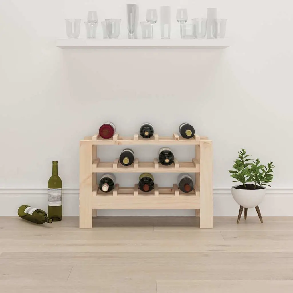 Wooden Wine Rack Solid Pine Brown 61.5x30x42 cm