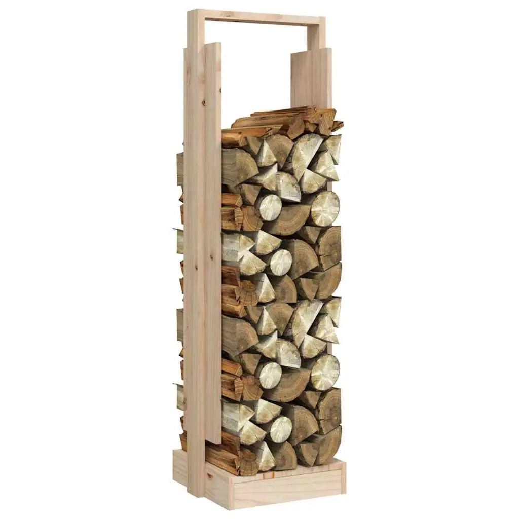 Log Holder Solid Pine Wood Indoor Firewood Storage Rack 33.5 x 30 x 110 cm