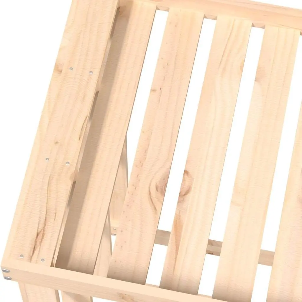 Log Holder Outdoor Solid Pine Wood Storage Stand with Planter 108 x 52 x 106 cm