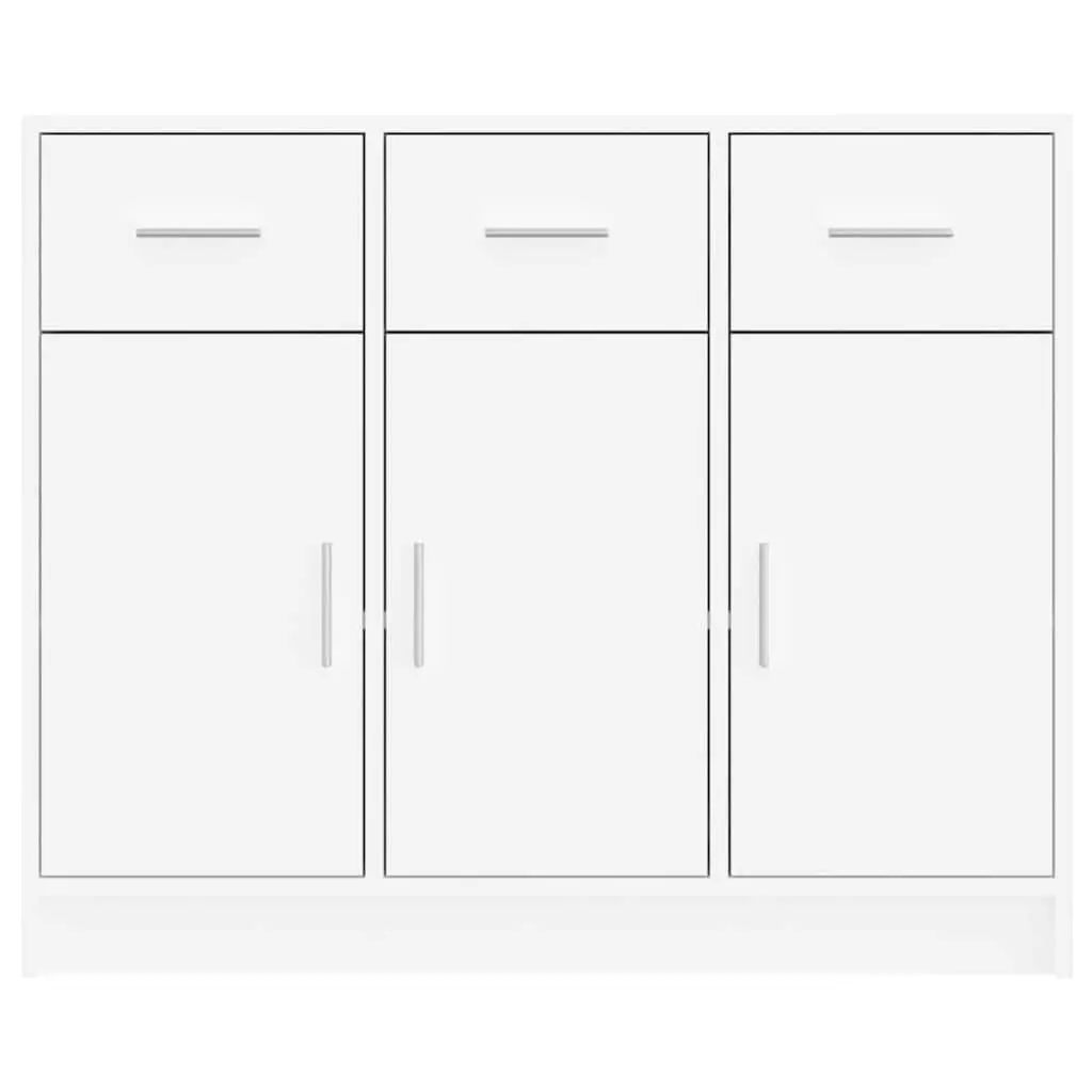 Engineered Wood Sideboard White Storage Cabinet 91x28x75cm Home Furniture