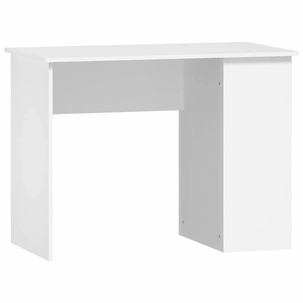 White Office Desk 100x55x75cm Computer Workstation with Storage Shelves