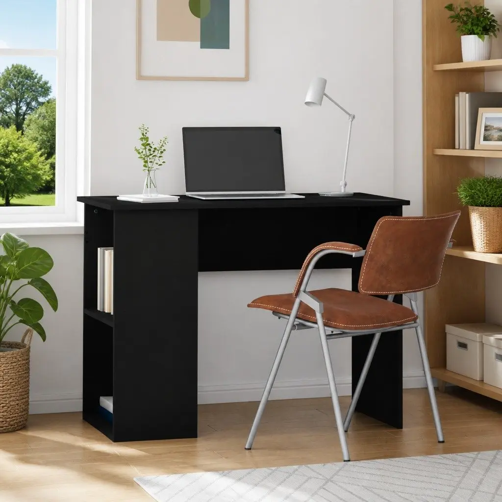 Black Desk with Storage Solutions