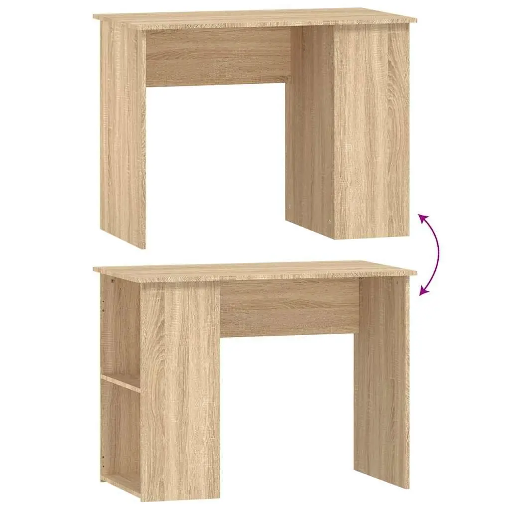 Office Desk Engineered Wood Brown 100x55x75 cm