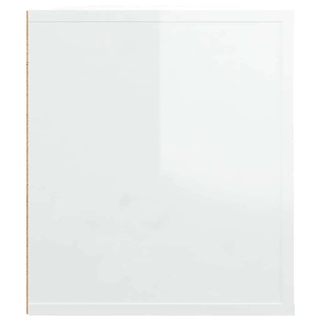 Engineered Wood TV Cabinet High Gloss White Media Unit Spacious Storage 100x35x40cm
