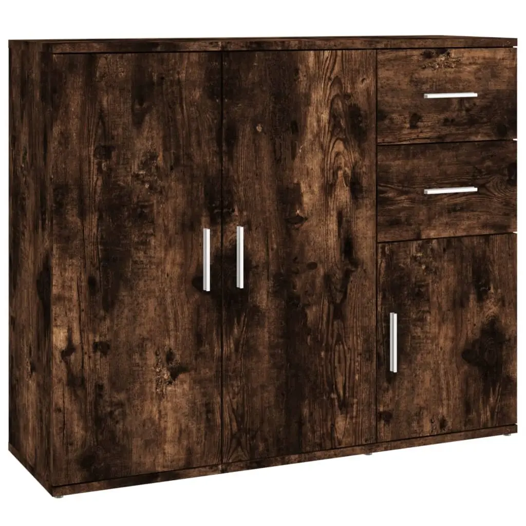 Sideboard Storage Cabinet Brown Engineered Wood 91x29.5x75cm Cupboard Buffet
