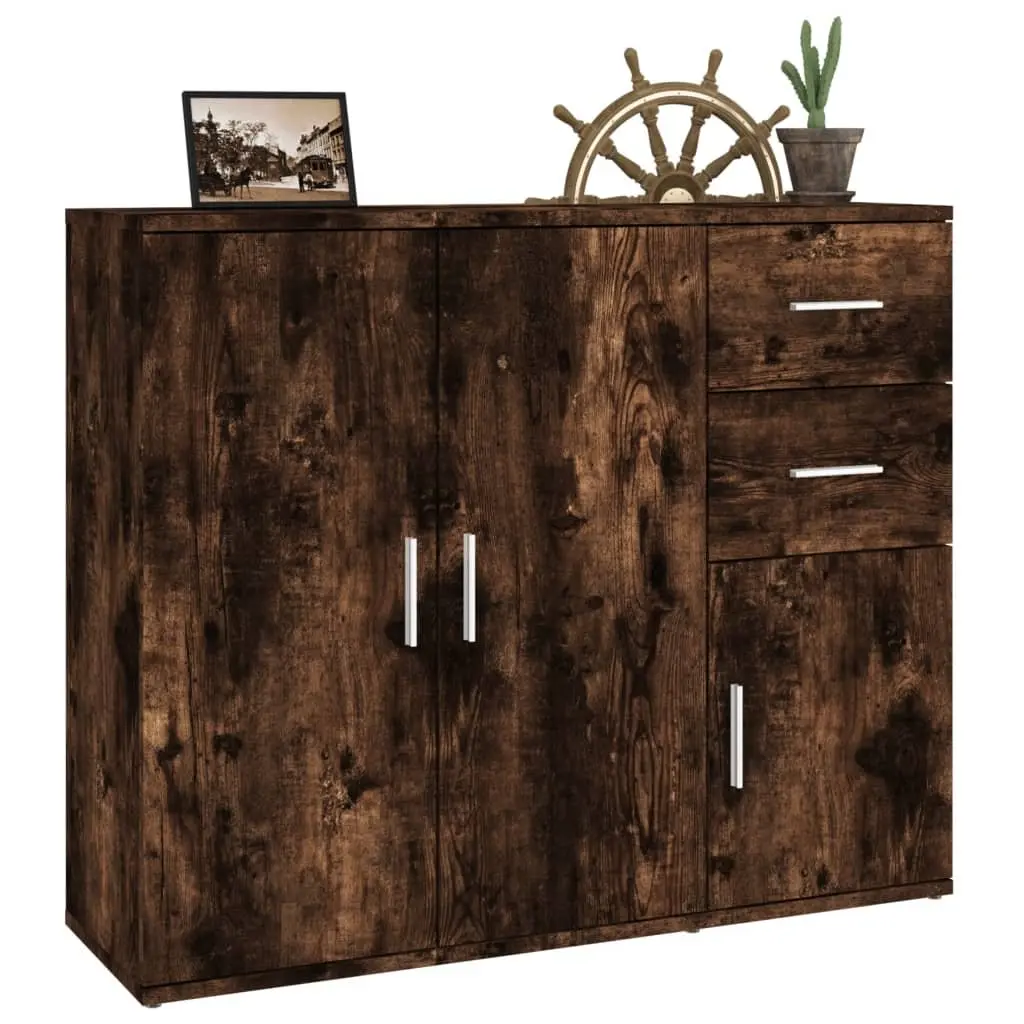 Sideboard Storage Cabinet Brown Engineered Wood 91x29.5x75cm Cupboard Buffet
