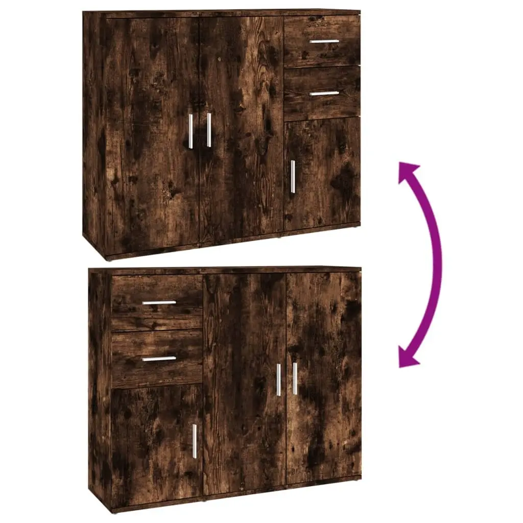 Sideboard Storage Cabinet Brown Engineered Wood 91x29.5x75cm Cupboard Buffet