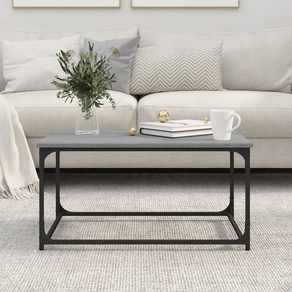 Coffee Table Grey Sonoma Engineered Wood Iron Frame 80x50x40 cm
