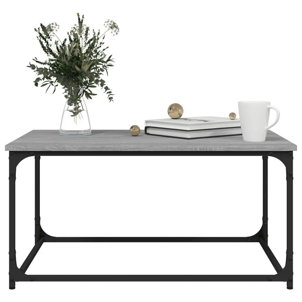 Coffee Table Grey Sonoma Engineered Wood Iron Frame 80x50x40 cm