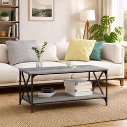 Your New Grey Coffee Table with Open Shelf