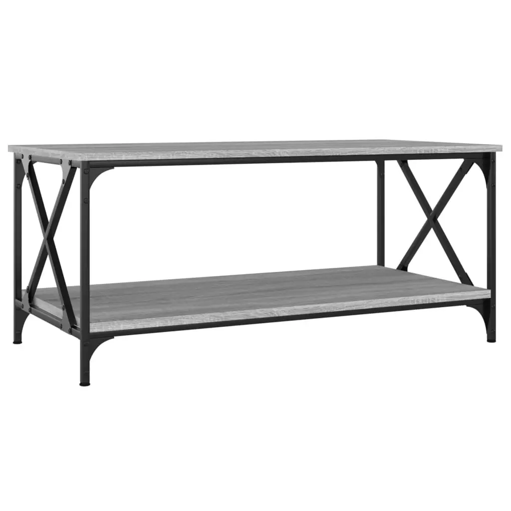 Grey Coffee Table with Open Shelf