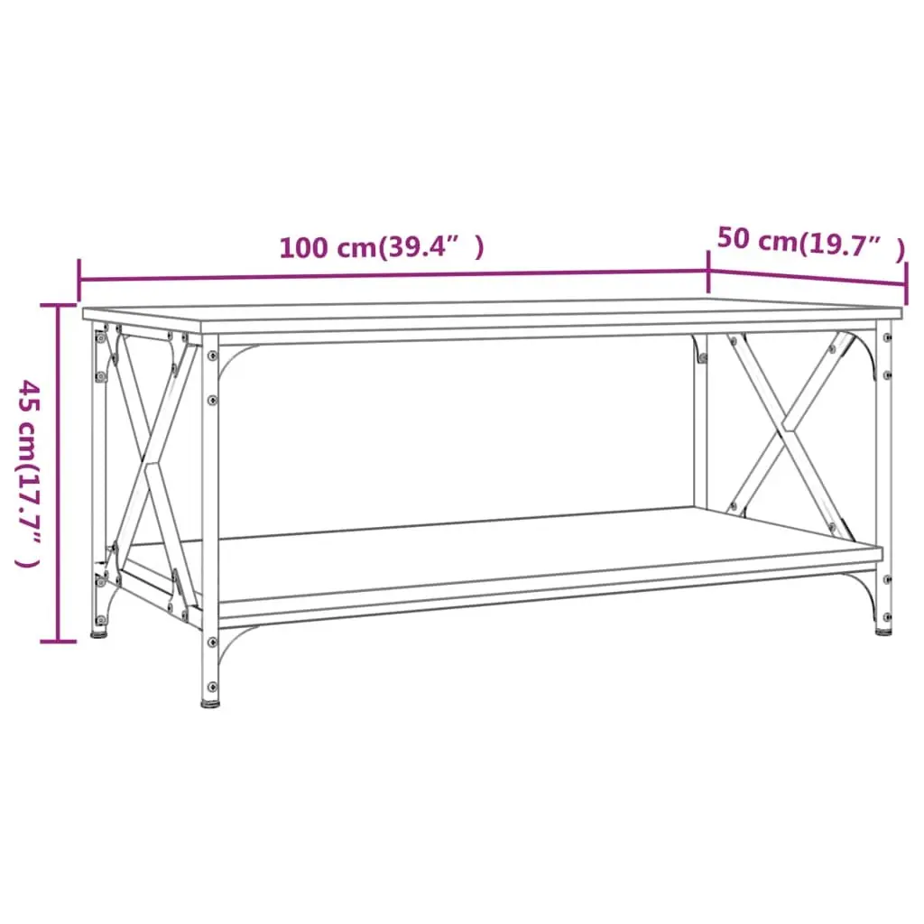 Grey Coffee Table with Open Shelf