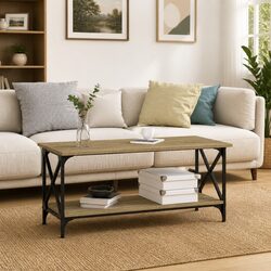 Your Friendly Black Coffee Table with Open Shelf