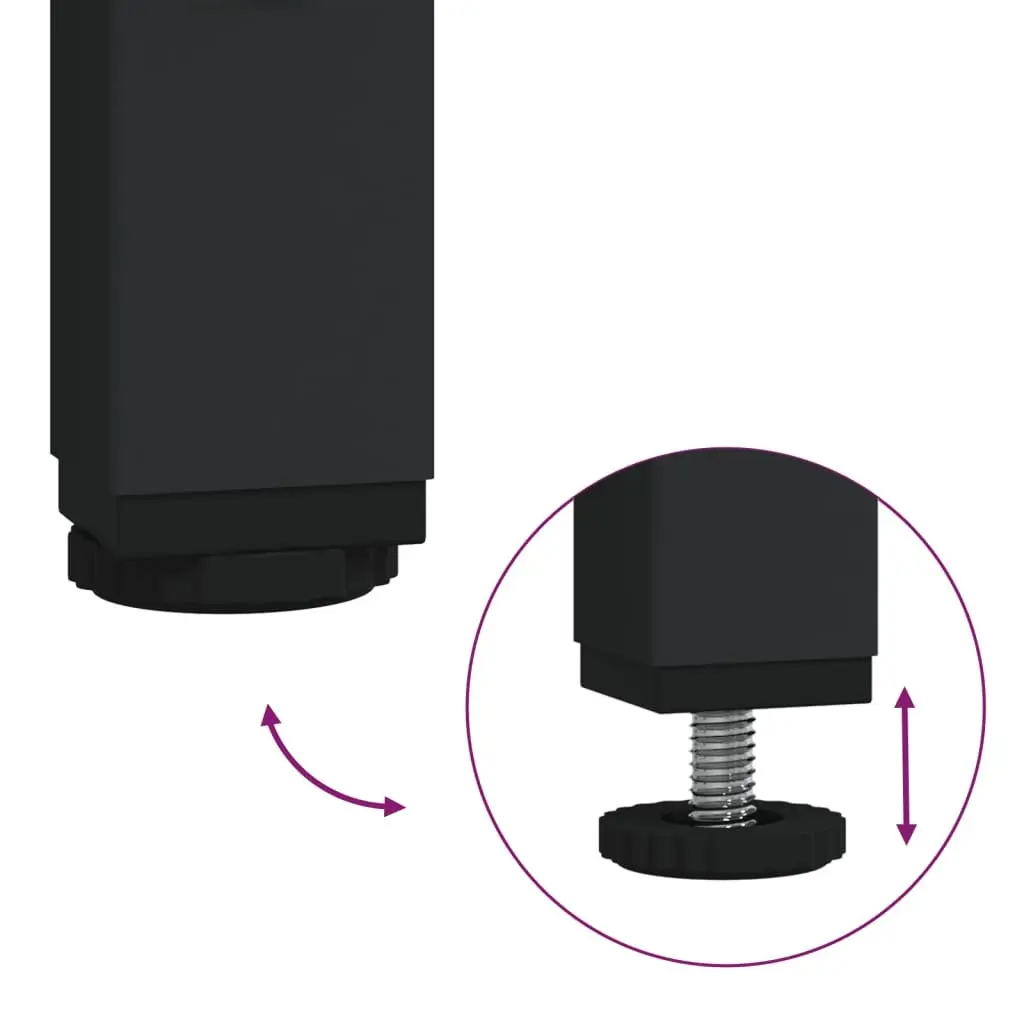 Coffee Table Black Engineered Wood Iron Frame Living Room Accent Furniture