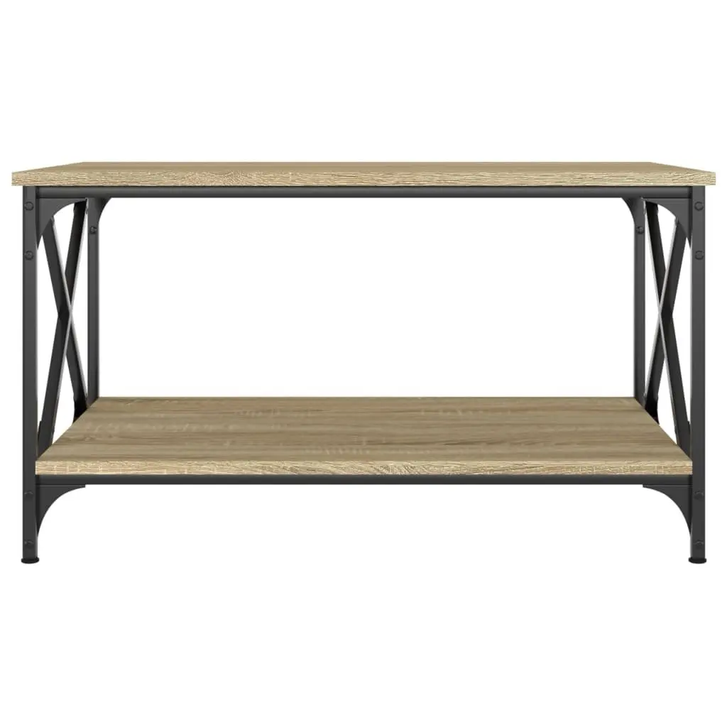 Coffee Table Brown Engineered Wood Open Shelf 80L x 50W x 45H cm