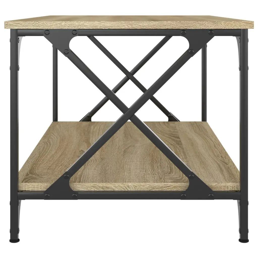 Coffee Table Brown Engineered Wood Open Shelf 80L x 50W x 45H cm