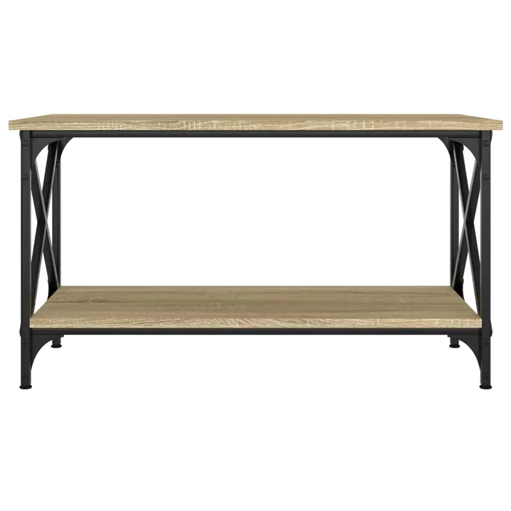 Coffee Table Brown Engineered Wood Open Shelf 80 x 45 x 45 cm