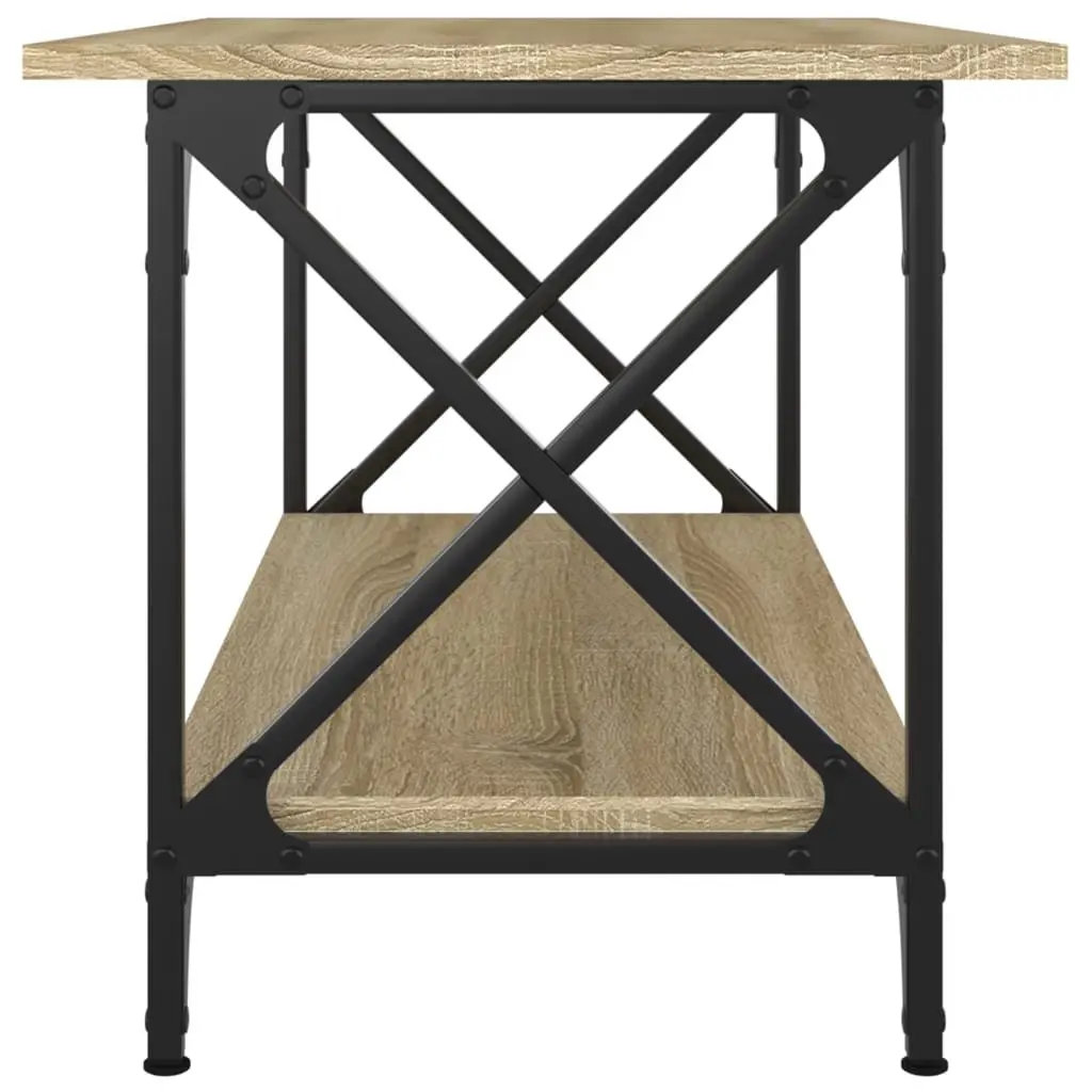 Coffee Table Brown Engineered Wood Open Shelf 80 x 45 x 45 cm