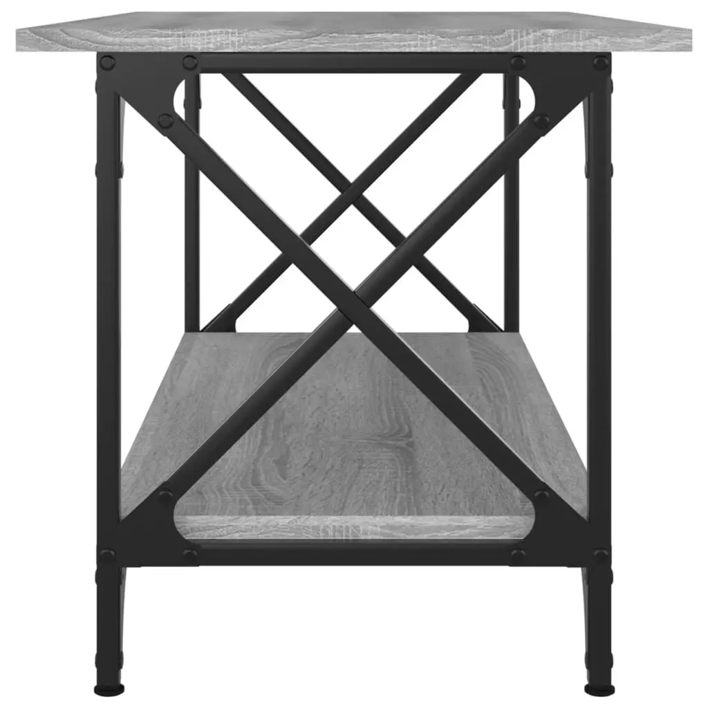 Coffee Table Grey Sonoma Open Shelf 80W x 45D x 45H cm