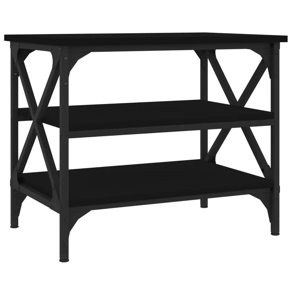 Side Table Black Industrial Style 55x38x45cm