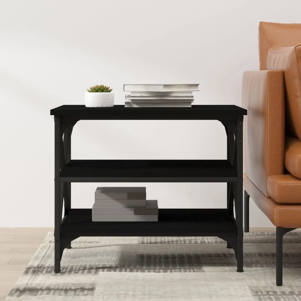 Side Table Black Industrial Style 55x38x45cm