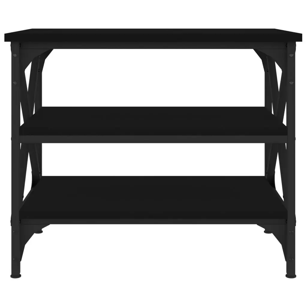 Side Table Black Industrial Style 55x38x45cm