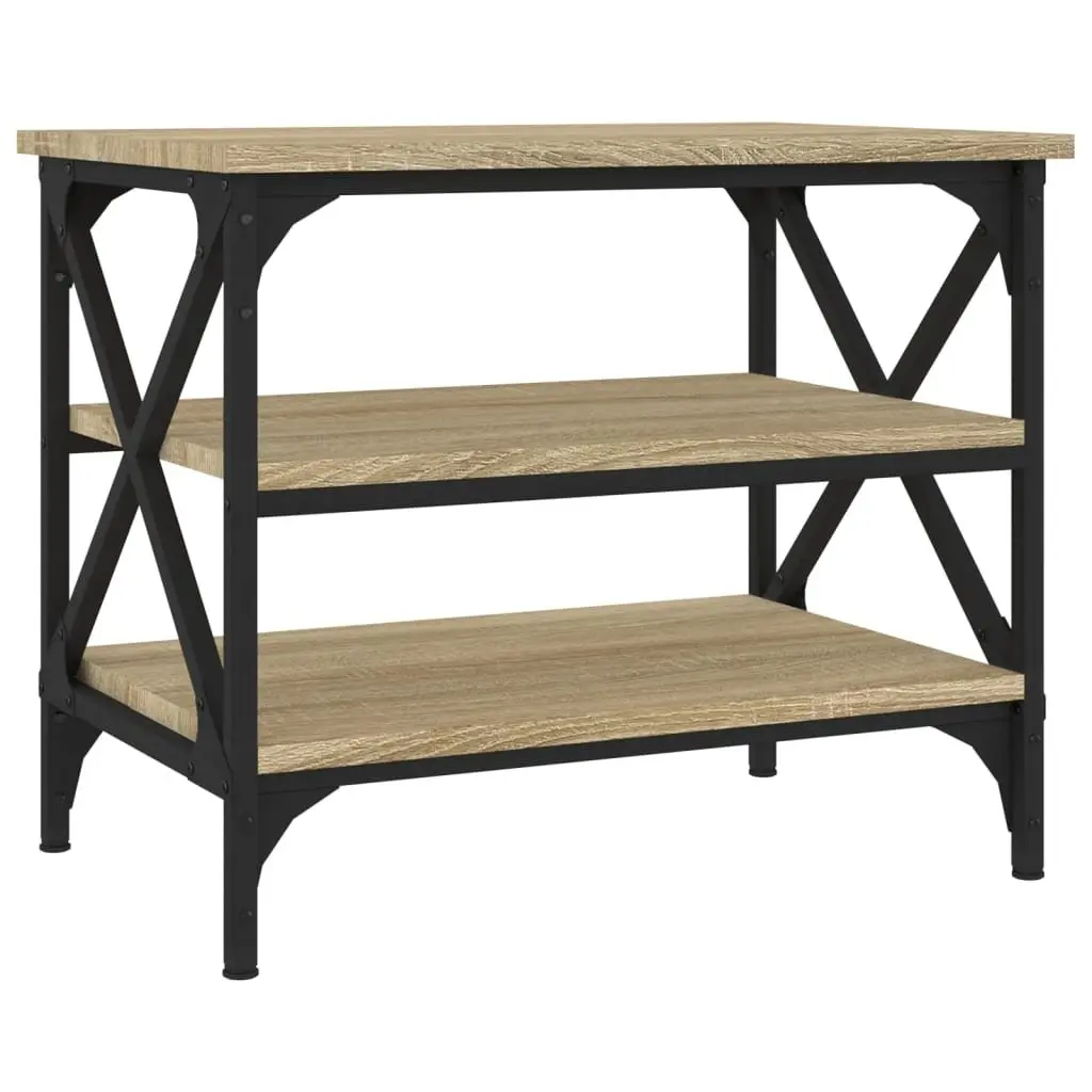 Side Table Industrial Style Brown Engineered Wood 55 x 38 x 45 cm