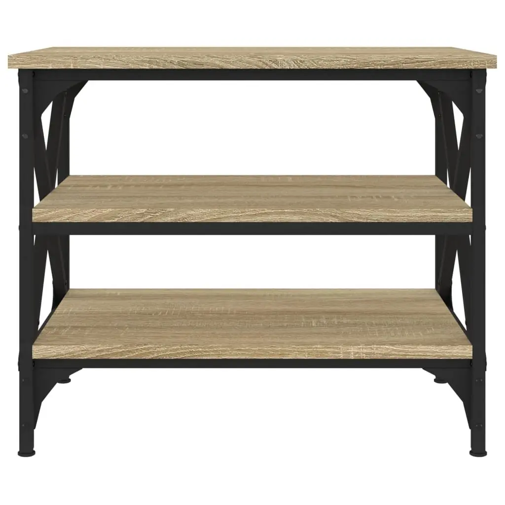 Side Table Industrial Style Brown Engineered Wood 55 x 38 x 45 cm