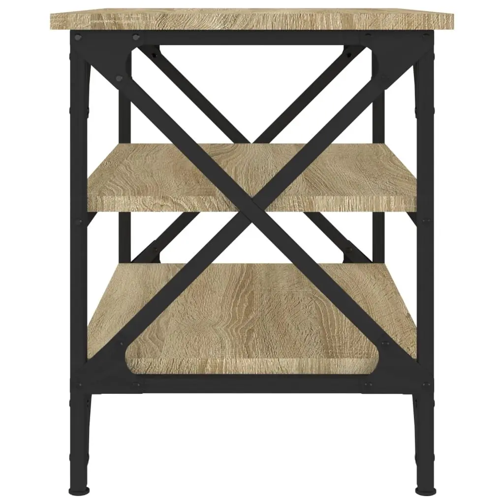Side Table Industrial Style Brown Engineered Wood 55 x 38 x 45 cm
