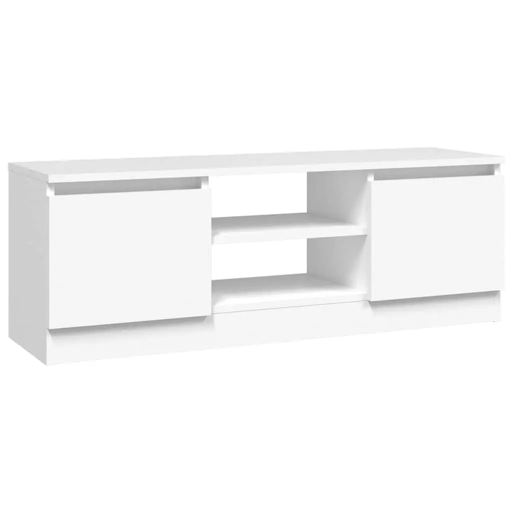 TV Cabinet with Door White Storage Unit Living Room Media Console Organizer