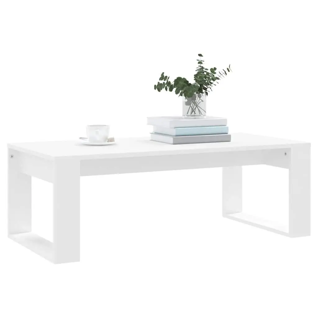 Coffee Table White Modern Design Living Room Accent Furniture Engineered Wood