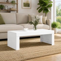 Coffee Table White 102x50x36 cm Modern Living Room Accent Furniture Engineered