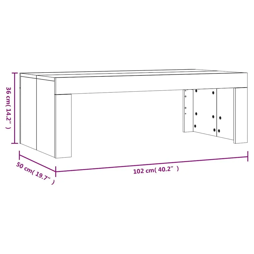 White Coffee Table 102x50x36 cm