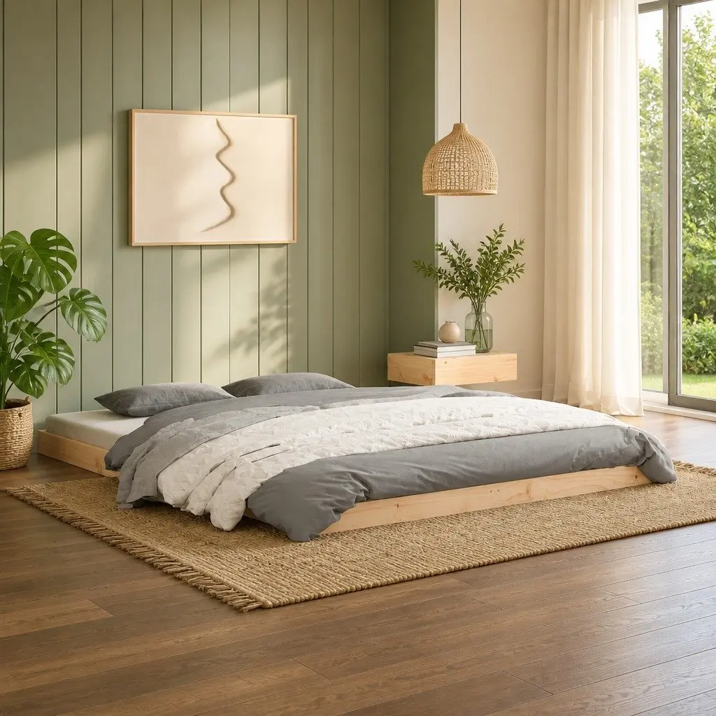 Pine Wood Bed Frame Sturdy Slatted Base Brown 150x200 cm