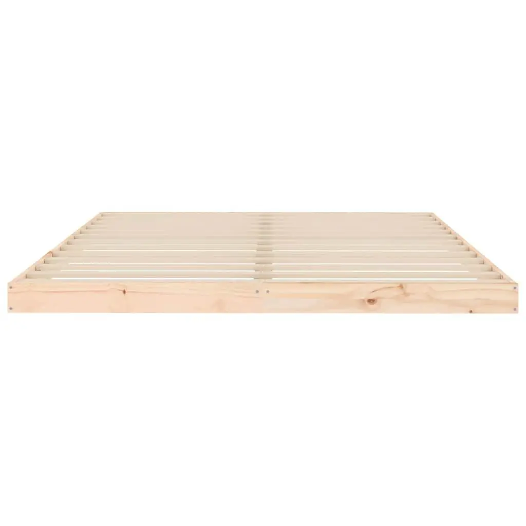 Pine Wood Bed Frame Sturdy Slatted Base Brown 150x200 cm