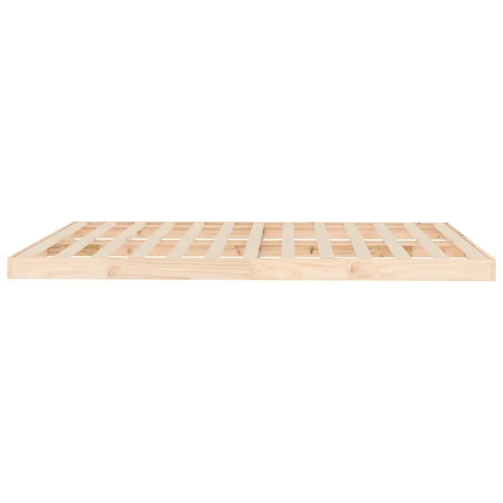 Pine Wood Bed Frame Sturdy Slatted Base Brown 150x200 cm